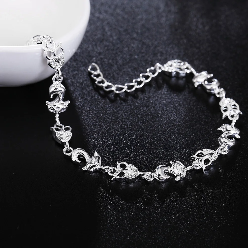 

Beautiful 925 Sterling Silver Bracelet Noble Top Pretty Fashion Wedding Party Cute Lady Nice New Hot For Women Jewelry