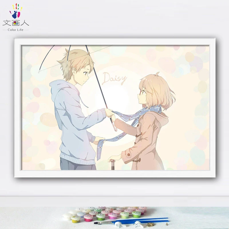 Рисуй по номеру Wall art живописи номерам аниме серия вне поля ручная роспись