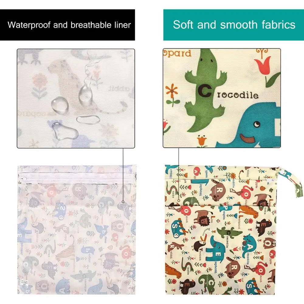 Сумка Органайзер для детских подгузников водонепроницаемая Влажная/сухая сумка
