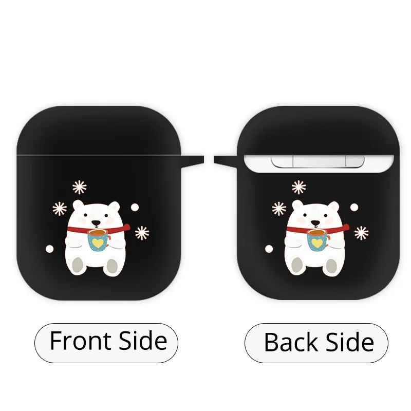 Чехол для наушников на Рождество Bluetooth беспроводные наушники для Apple AirPods 2 силиконовые чехлы для подушки безопасности защитный чехол - Цвет: EJTBLA014