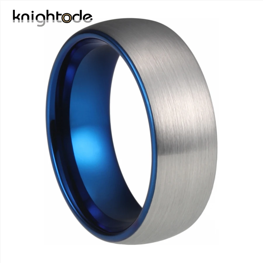 6/8 мм синий вольфрам карбид моды обручальное внутреннего круга для мужчин и