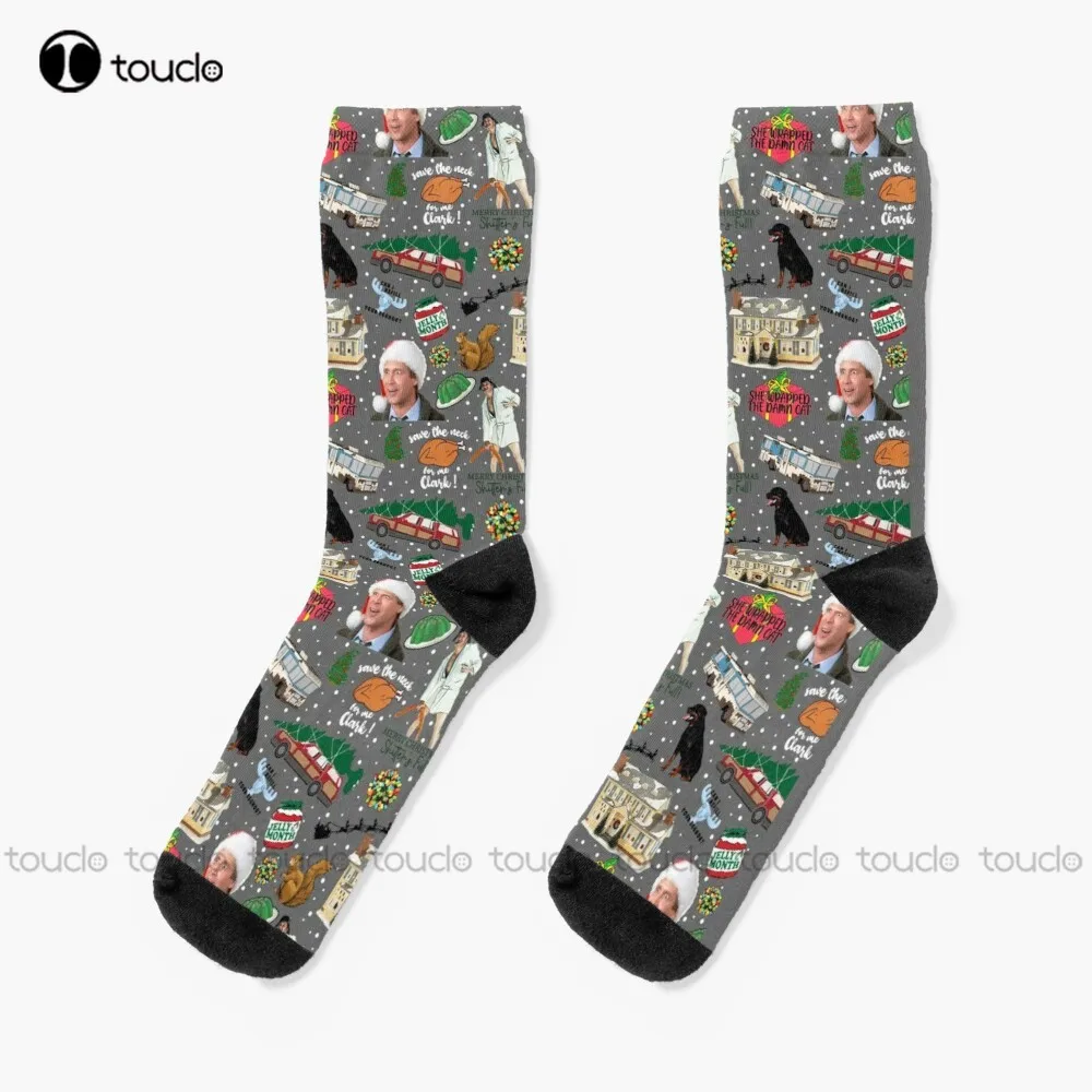 

National Lampoons Christmas Vacation Movie Clark Socks Athletic Socks Men Personalized Custom Unisex Adult Teen Youth Socks