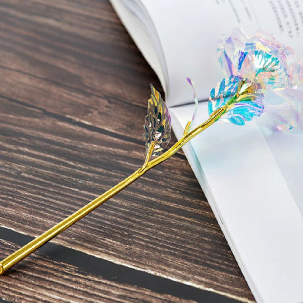 

24K Gold Plated Dipped Rose Flower Forever Love Valentine'S Day Romantic Gift Wedding Decor Lover Lighting Rose Drop Shipping