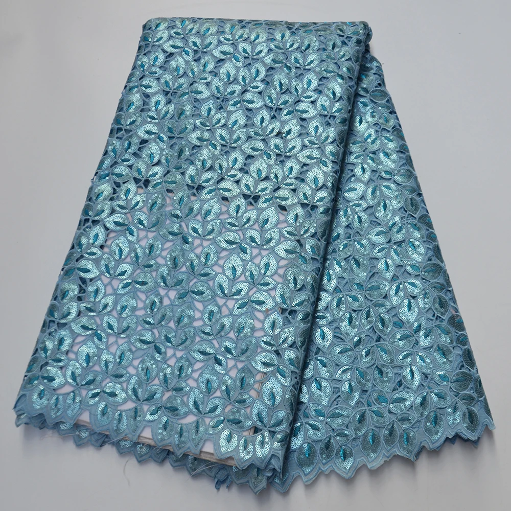 

Sequence African hand cut double organza glitters 2020 high quality embroidered sequins Nigerian french mesh guipure lace fabric