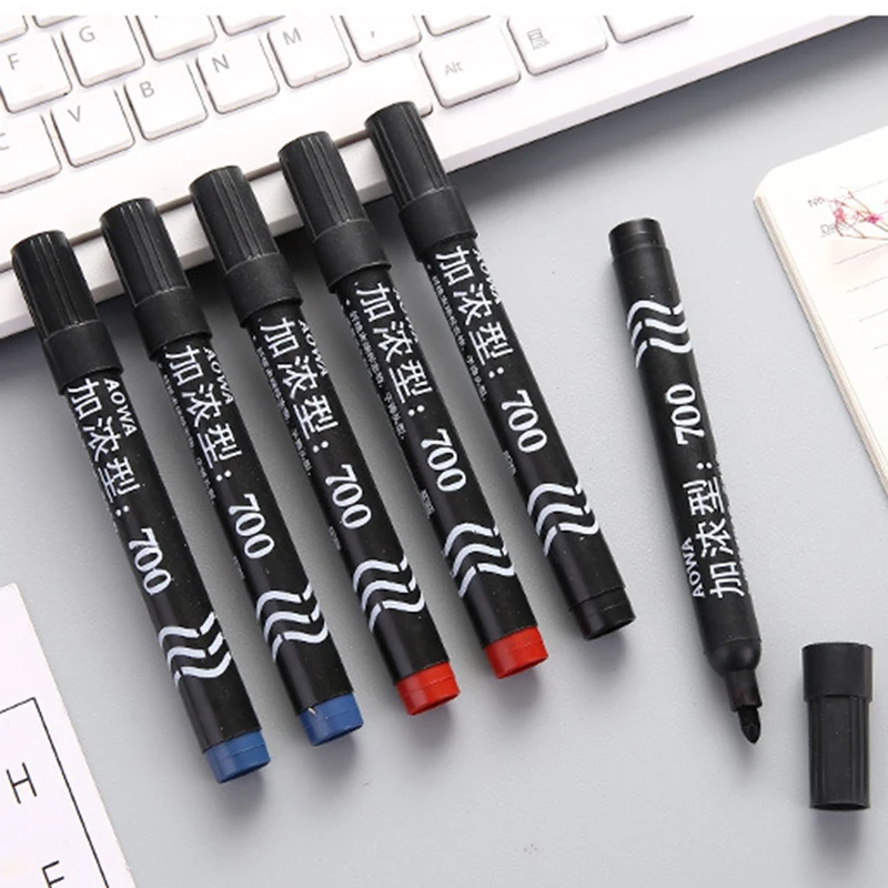 

1Pc Permanent Marker Pen Black Bullet Tip Black/Red/Blue For Tyre Markers Waterproof Quick Drying Office Stationery Supplies