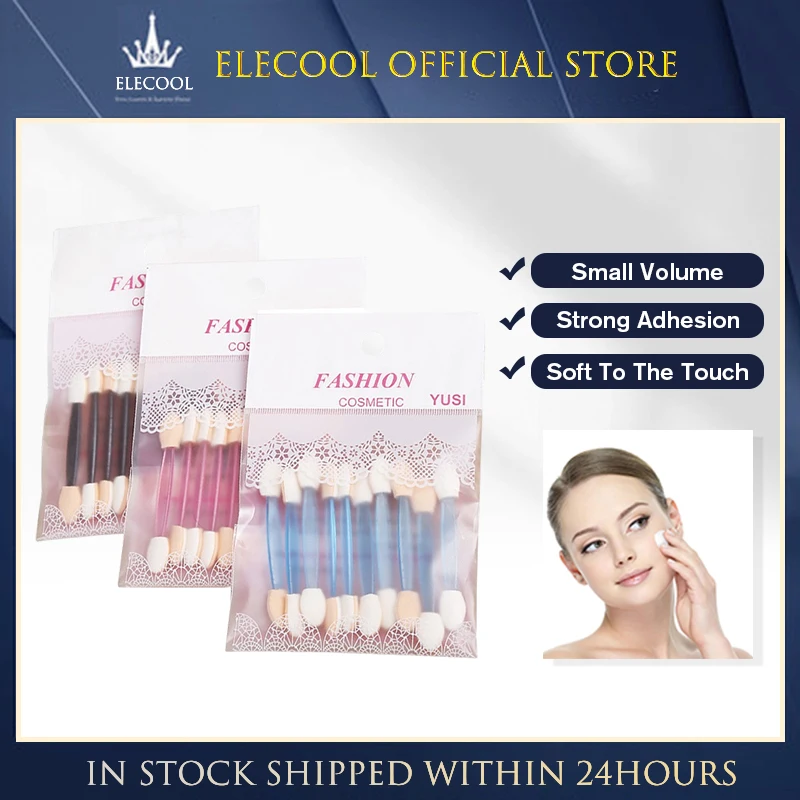 

10PCS/Pack Double-Head Sponge Eye Shadow Brush Skin-Friendly Sponge Eyeshadow Stick Lip Brush Eyeliner Brush Beauty Makeup Tools