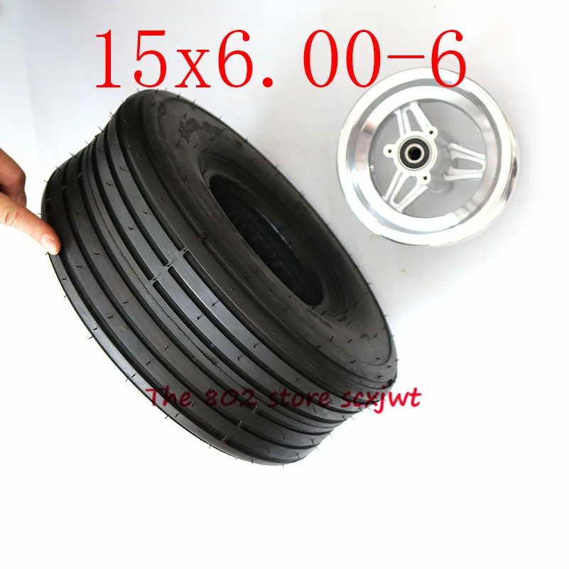 Размер 15x6.00-6 прямые ребристые колеса для газона и сада 15X6-6 дюймов 168CC картинг