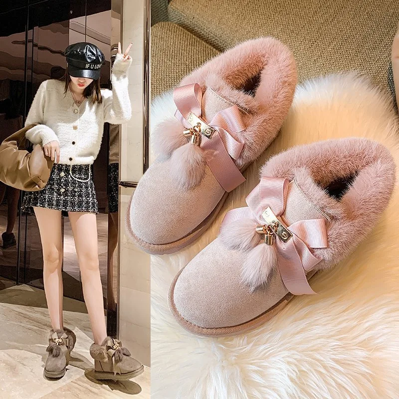 

Женские зимние сапоги на меху, модные зимние короткие сапоги на толстой подошве, с бархатной подкладкой, новая хлопковая обувь, 2022
