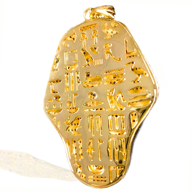 24K позолоченное египетское фараоновое медное ожерелье с кристаллами циркония