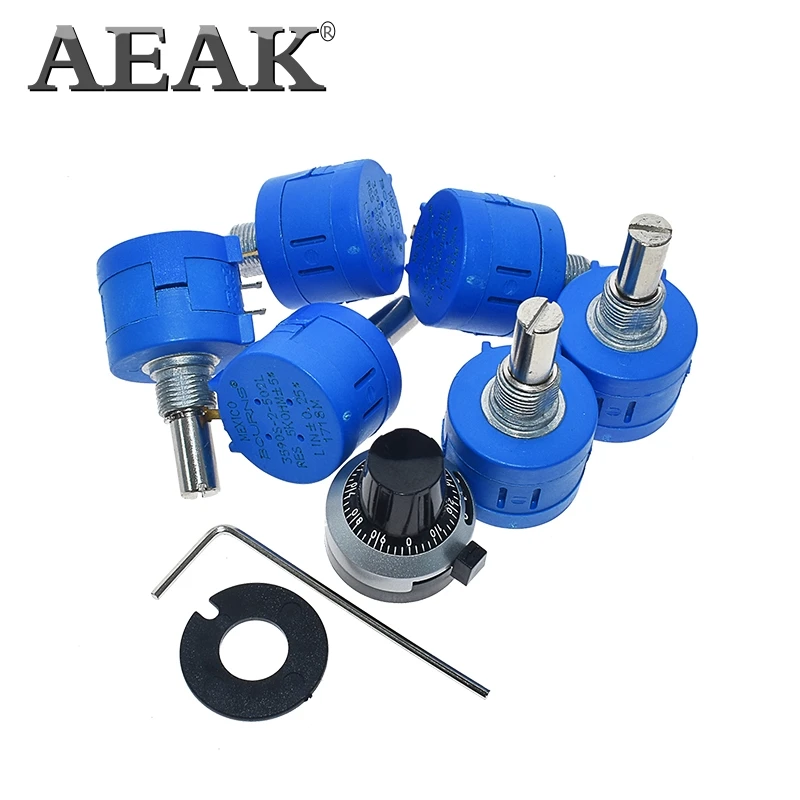 Aeak 3590S Потенциометр переменный резистор 500 1 K, 2K 5K 10K 20K 50K 100K ohm Multiturn потенциометр 3590 102 202 502 103