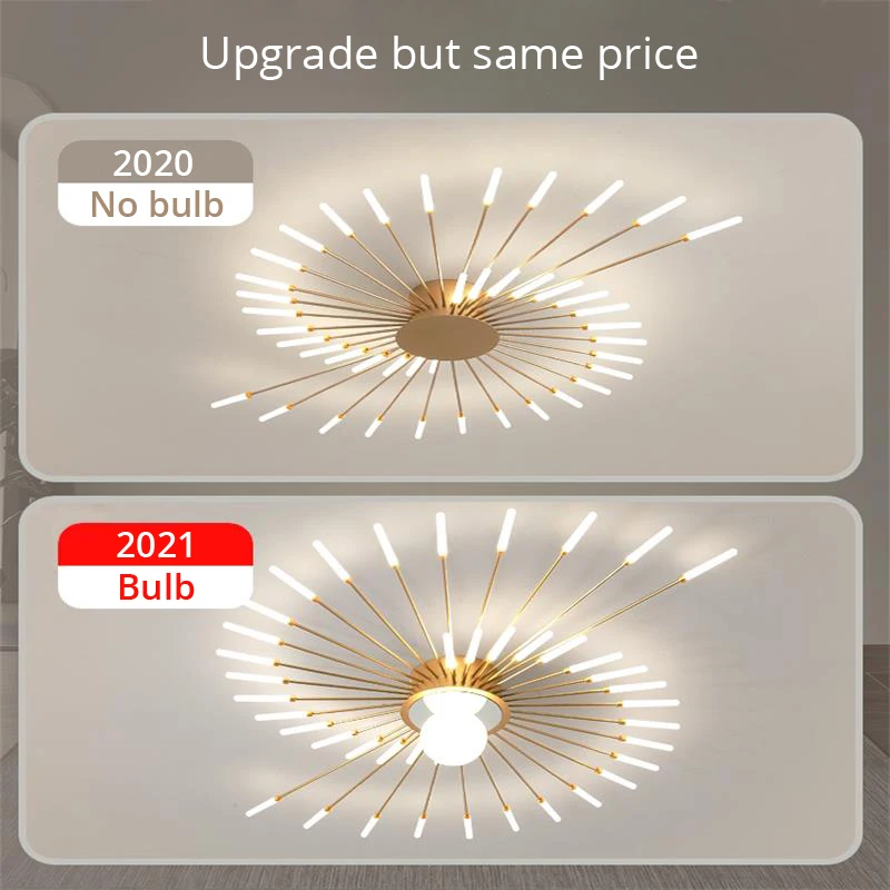 $3.06 2021 New fireworks Modern LED Chandelier Lights For Living Kids Room Bedroom Hall Lighting Decoration Indoor Lamps Home Luster