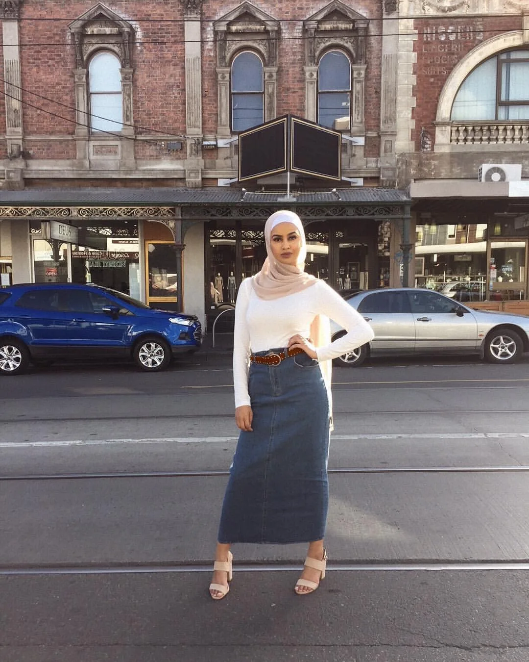 Юбка-карандаш Женская длинная из денима с завышенной талией | Тематическая