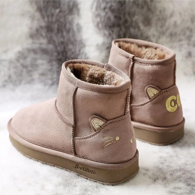 Женские зимние сапоги для снежной погоды уличная теплая обувь с мехом Женская