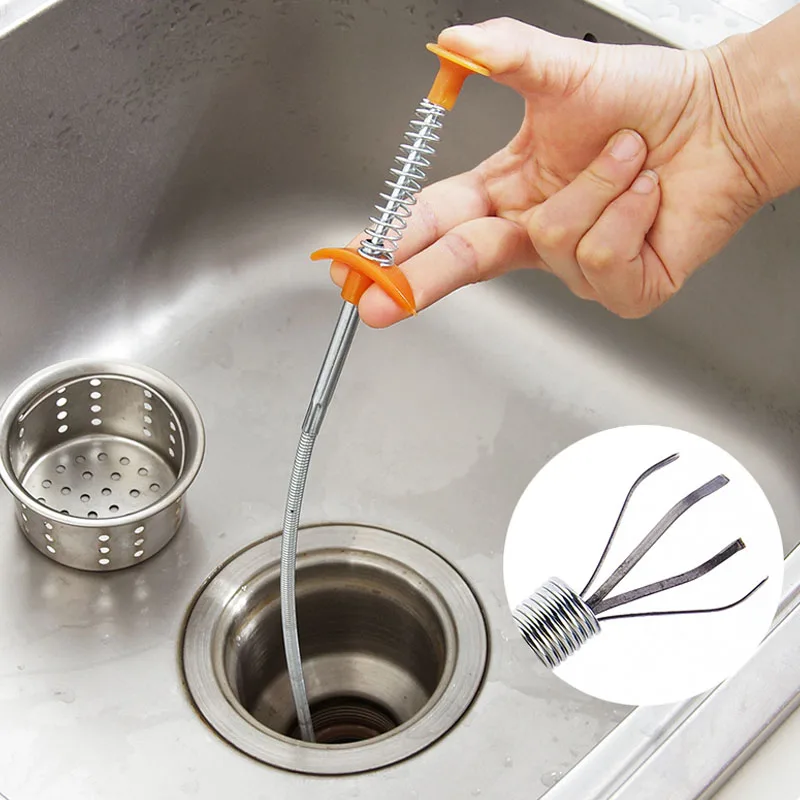 

Sewer Cleaning Brush Foldable Home Sink Tub Toilet Dredge Pipe Metal Tools Creative Bathroom Kitchen kitchen Accessories