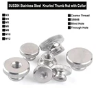 1 шт.  10 шт. GB806 M3-M12 SUS304 накатанная гайка для большого пальца из нержавеющей стали с ошейником, шторкаСквозное отверстие, детали для 3D принтеров, занавеска для стены