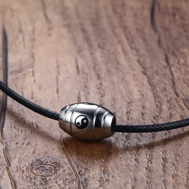 LOOKER мужской чокер из нержавеющей стали мантра сплетни Инь Ян счастливый шарик