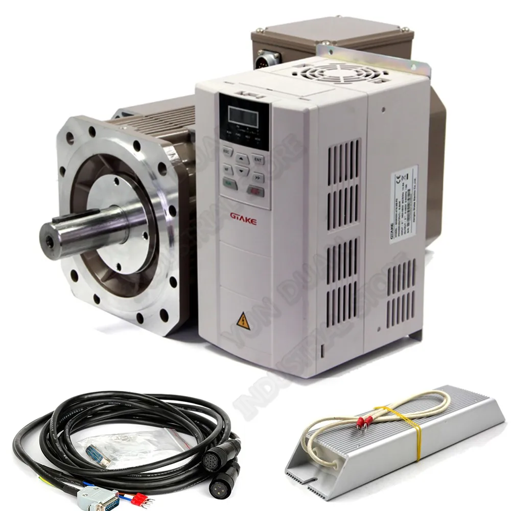 22KW 8000 об/мин 138.8Nm 14.2kgf 20000Oz in АС серво шпиндель Мотор привода набор 265 мм 3PH 380V
