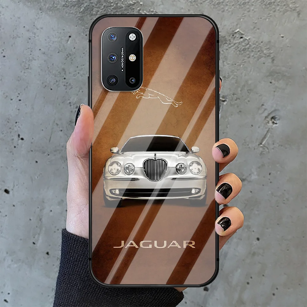 

British car brand Jaguars Phone Tempered Glass Case Cover For Oneplus 5 6 7 8 Nord T Pro Black 3D Tpu Bumper Fashion Trend Etui