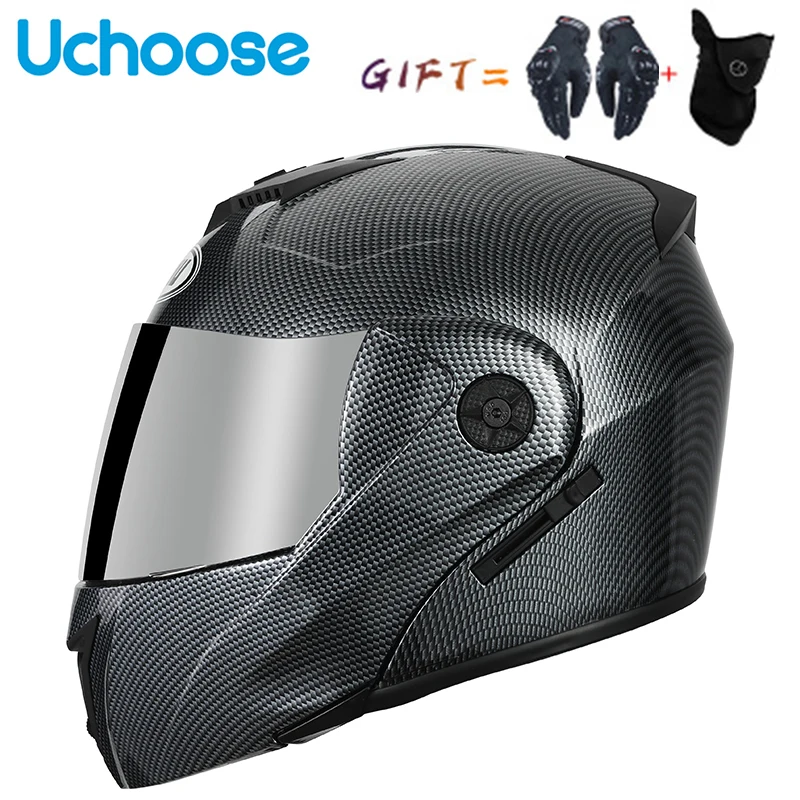 Мотоциклетный шлем с откидной крышкой модульный защитный для езды на мотоцикле