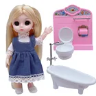 2020 16 см кукла 13 шарнирный комплект принцессы = детский туалет + ванна + кукла аксессуары без одеждымногоцветные девочки Детские Подарочные игрушки