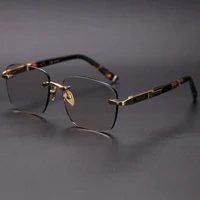 luxury brand glass sunglasses man woman vintage natural crystal stone rimless acetate glasses frame eyewear top quality