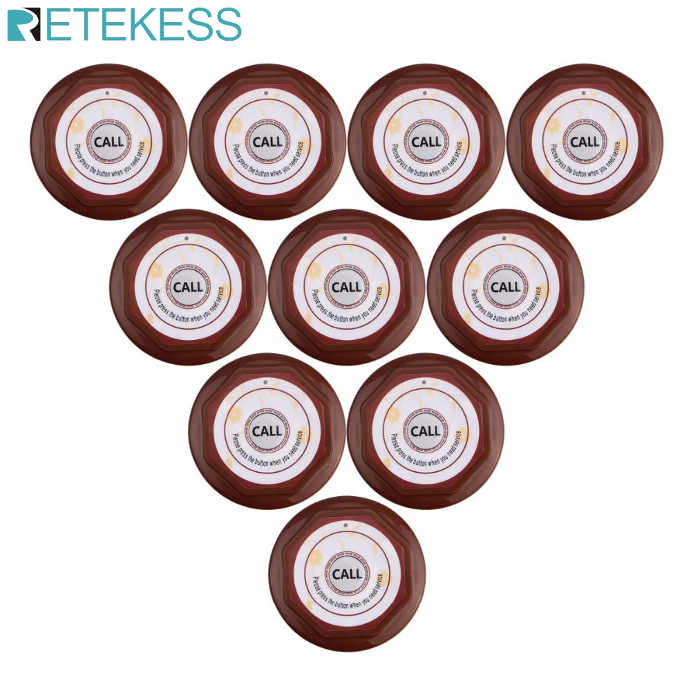 10 шт. водонепроницаемые кнопки передатчик для вызова официанта|Пейджеры| |
