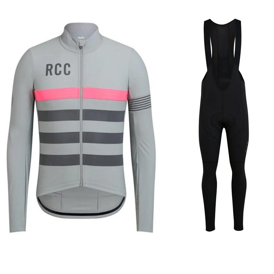 Синий Raphaing RCC мужская одежда зимний флисовый велосипедный ciclismo велосипедный костюм вельвет Майо mtb Велоспорт длинный Джерси набор нагрудник - Цвет: Синий