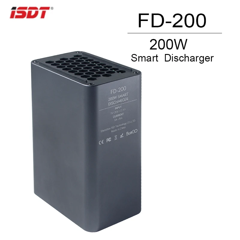Puerto de descarga externo inteligente ISDT FD200, descargador inteligente compatible con 2s-8s, corriente de bater&iacute;a 5A 10A 15A 20A 25A, 200W-0
