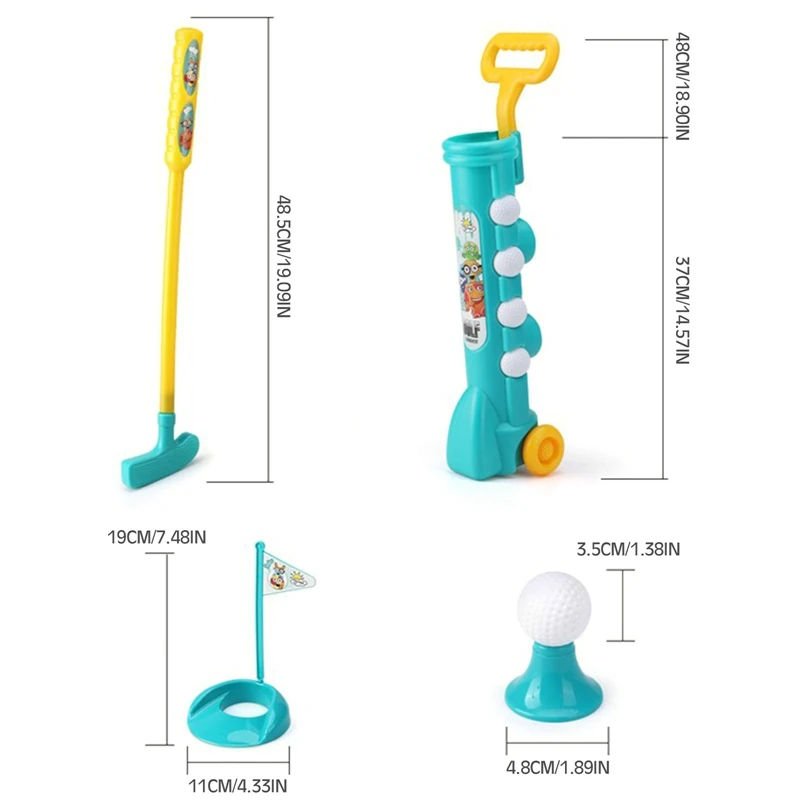 

Plastic Golf Toy Child Golf Sports Game Professional Kids Children Home Outdoor Indoor Small Golf Club Party Training
