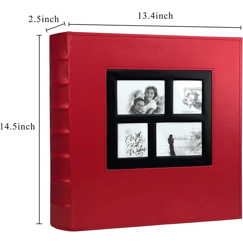 Фотоальбом вмещает 4X6 400 фотографий страниц большой емкости кожаный чехол Binder