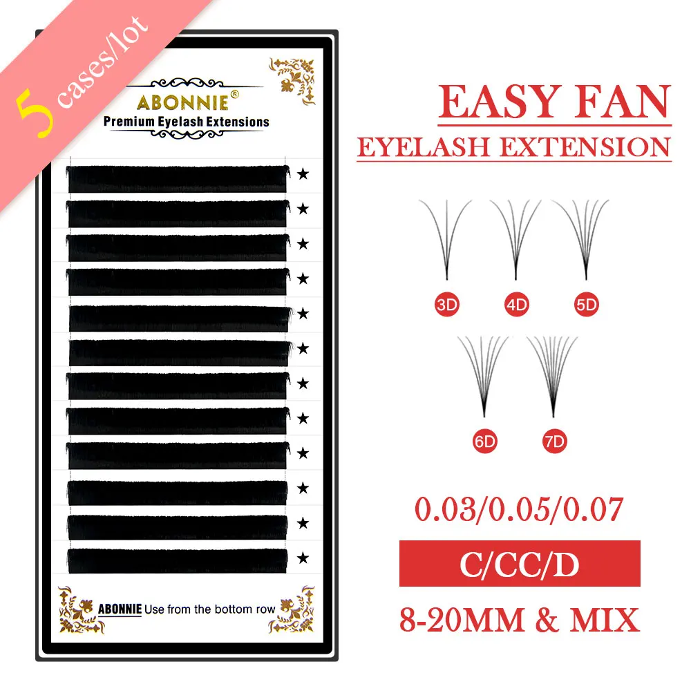 Накладные ресницы ABONNIE с эффектом роста веер для самостоятельного изготовления