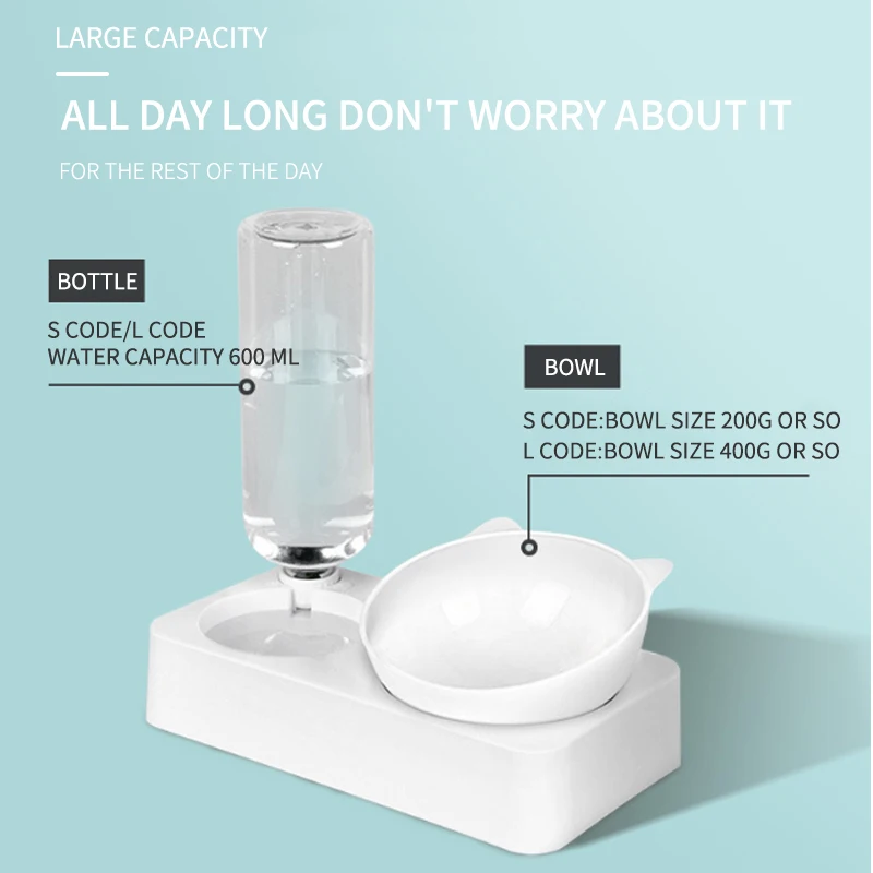 Автоматическая миска для домашних животных зеркальная с дозатором воды двойная