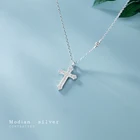 Женский Крест из чистого серебра 925 пробы MODIAN, Модное изящное ожерелье из циркония ААА в этническом стиле, изящная вечерняя бижутерия