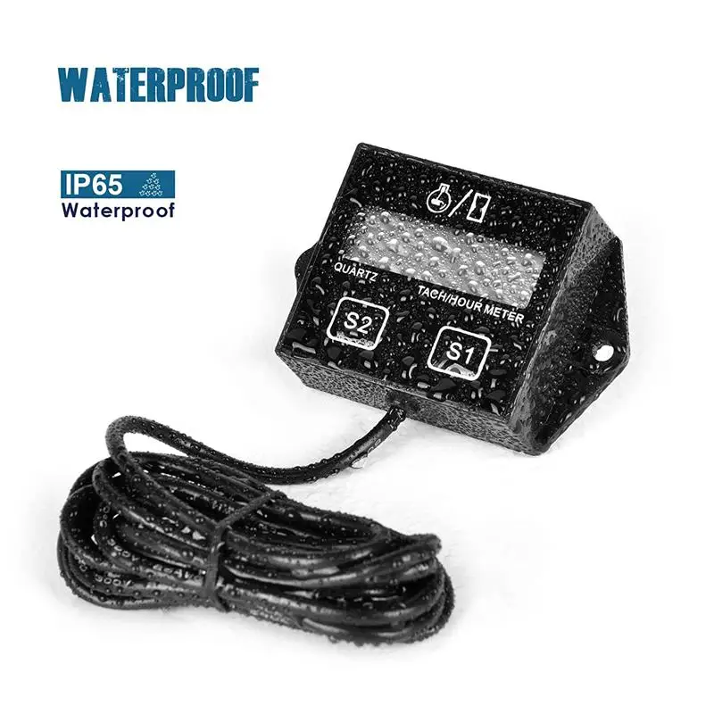 

High Quality Tachometer Hour Meter for Car Motorcycle ATV Snowmobile Boat Gasoline Engine Tach Hour Meter with Large Lcd Display