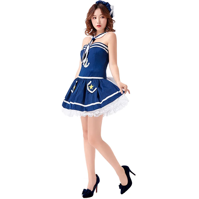 Костюм для костюмированной вечеринки на Хэллоуин японская женская синяя