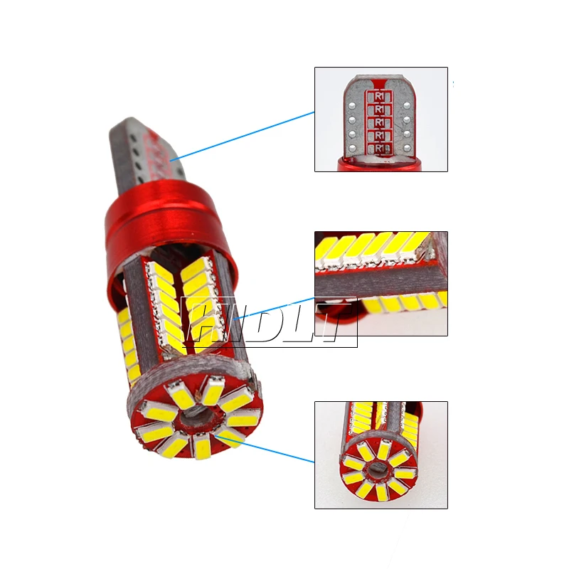 HIDLT 2 шт. Canbus T10 W5W светодиодный лампы 57SMD 168 194 свет для автомобиля Клиренс