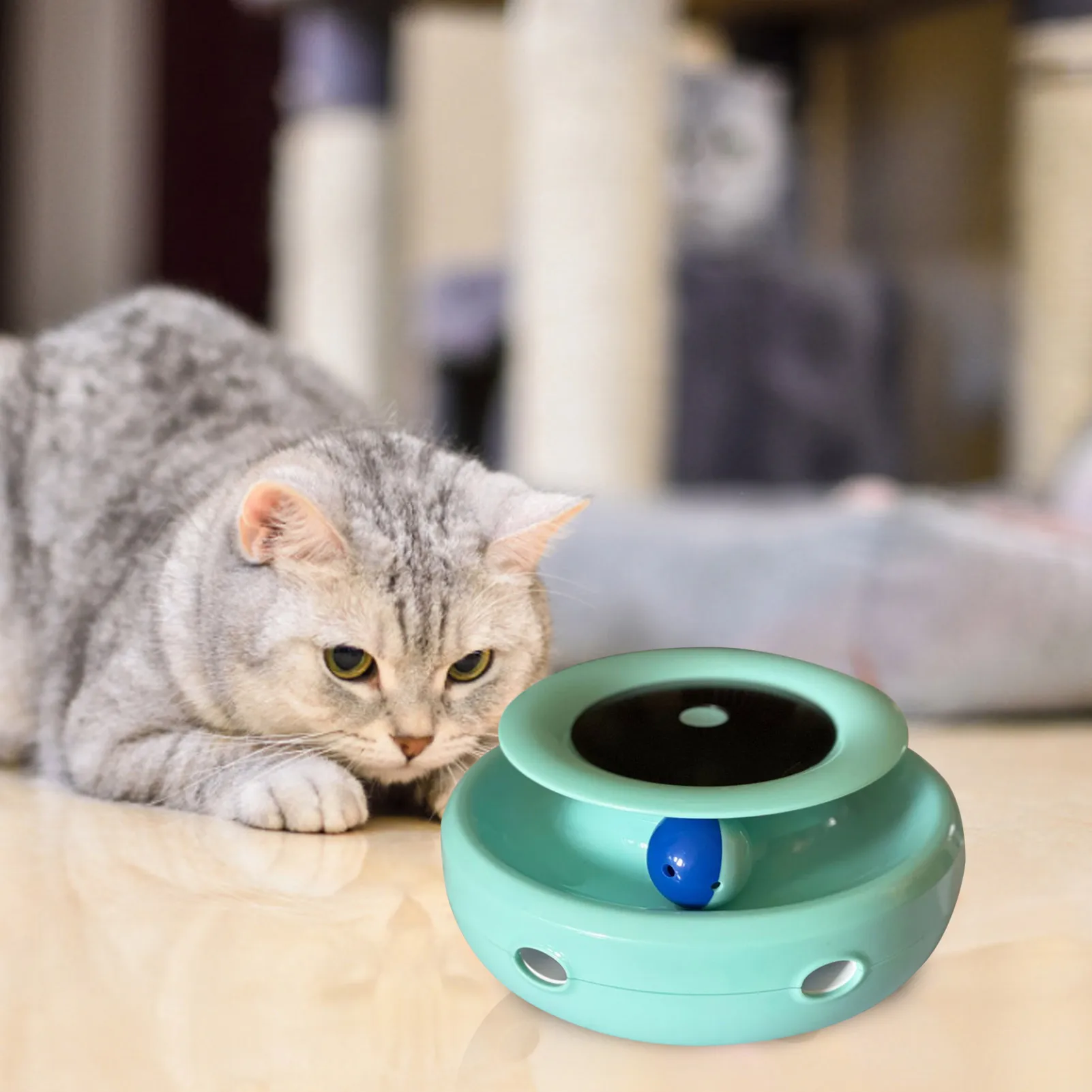 

Интерактивная игрушка для кошек с низким уровнем шума, питание от батареи, игрушка для кошек, Умная игрушка для кошек, сумасшедшая игра, авто...