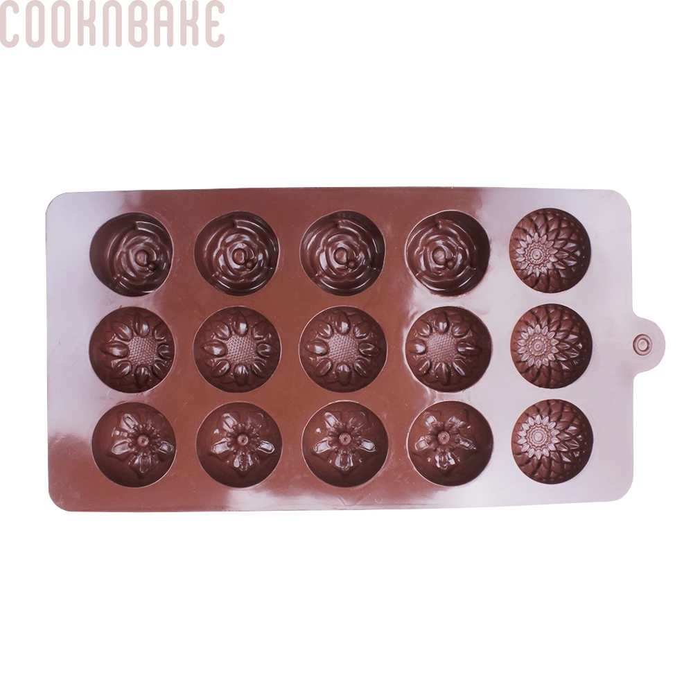 COOKNBAKE цветок силиконовые формы шоколада 15 полости кубика льда конфеты