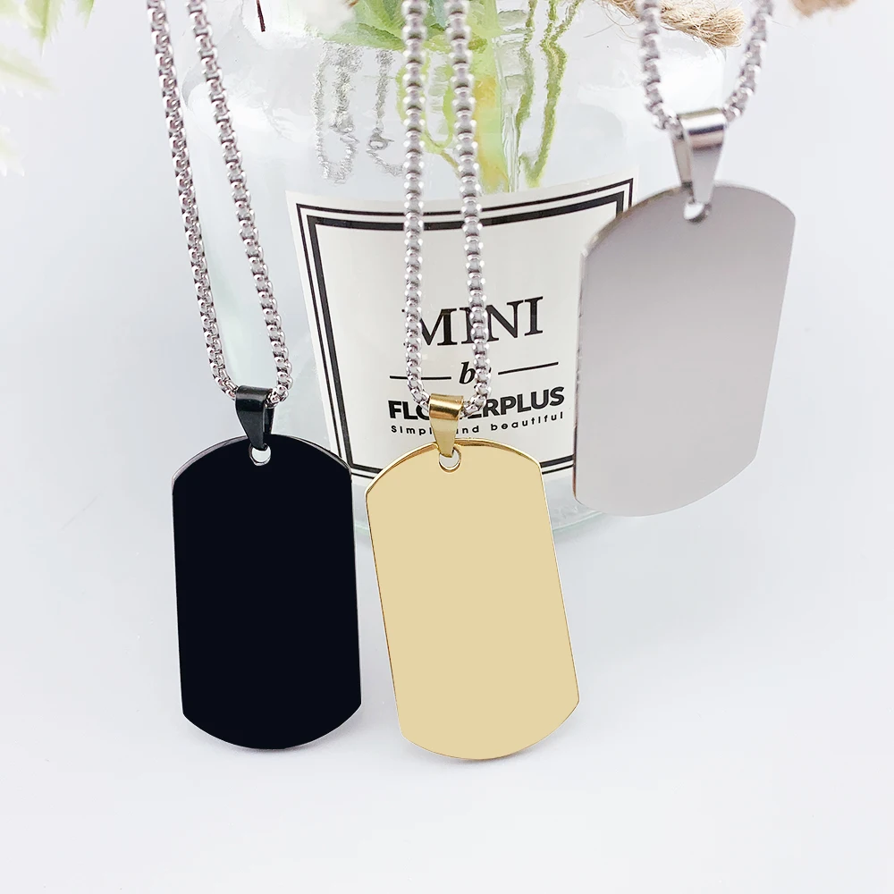 Минималистичное мужское ожерелье с подвеской логотипом на заказ из нержавеющей