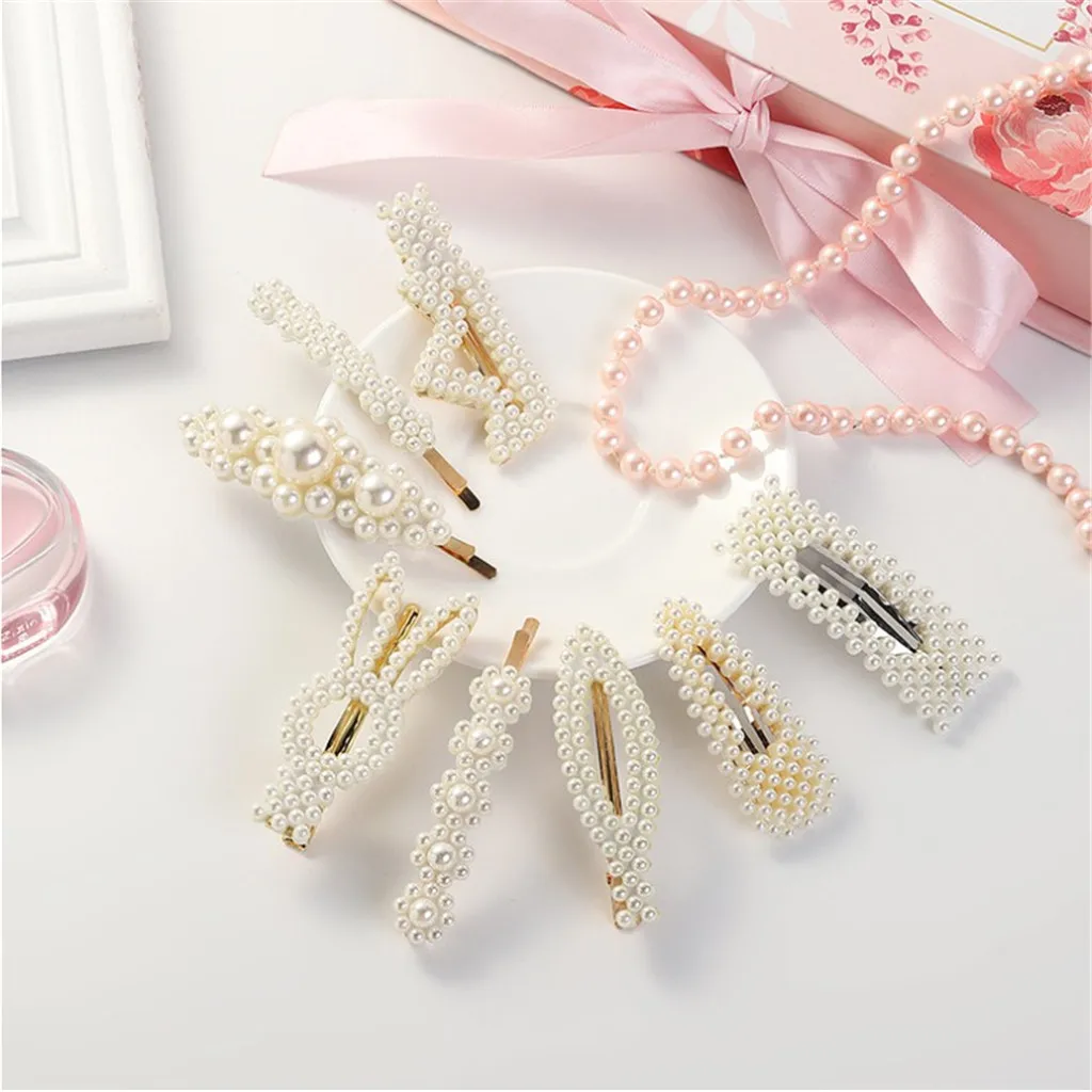 Жемчужный зажим для волос женский заколка модный аксессуар F130 шпильки