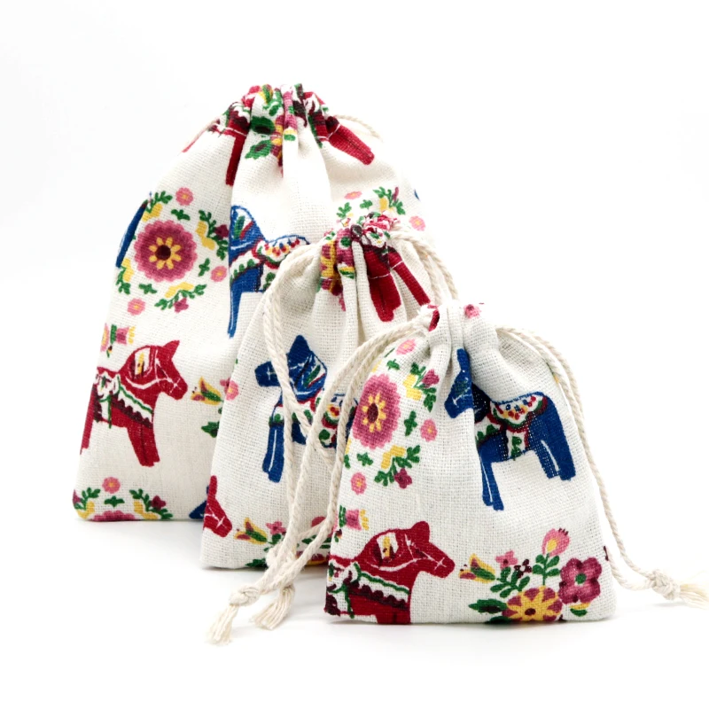1 шт./лот красочные льняные хлопковые мешки для ювелирных изделий большого
