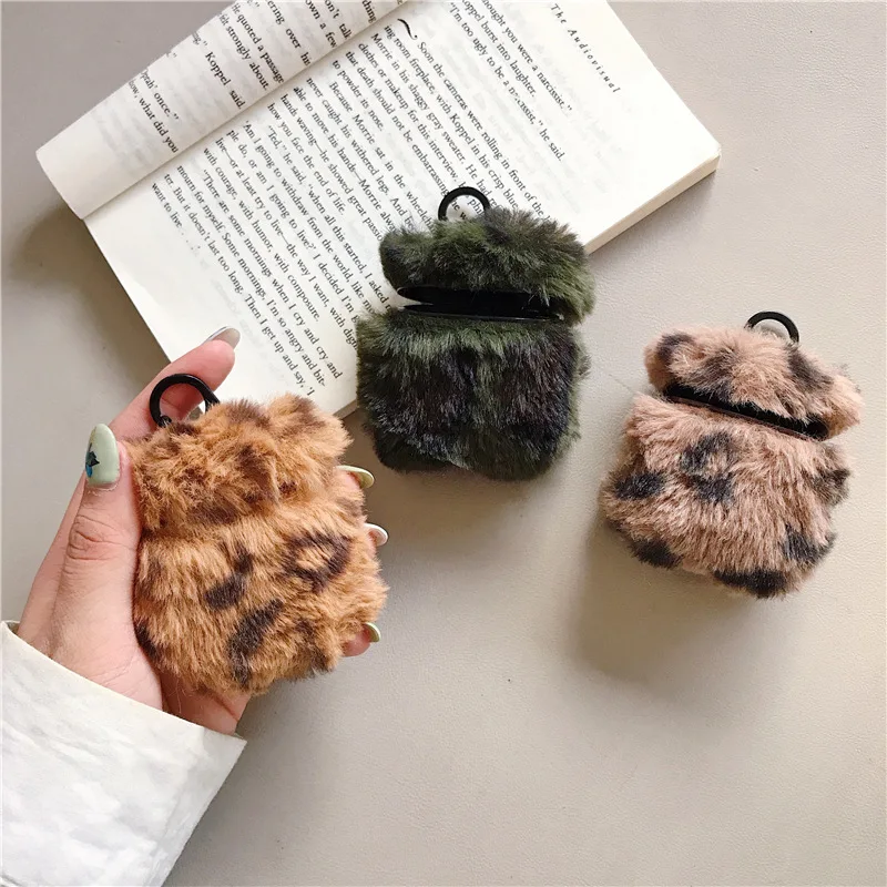 Чехол для наушников Eopard плюшевый пушистый дизайн Bluetooth чехол AirPods защитный 2