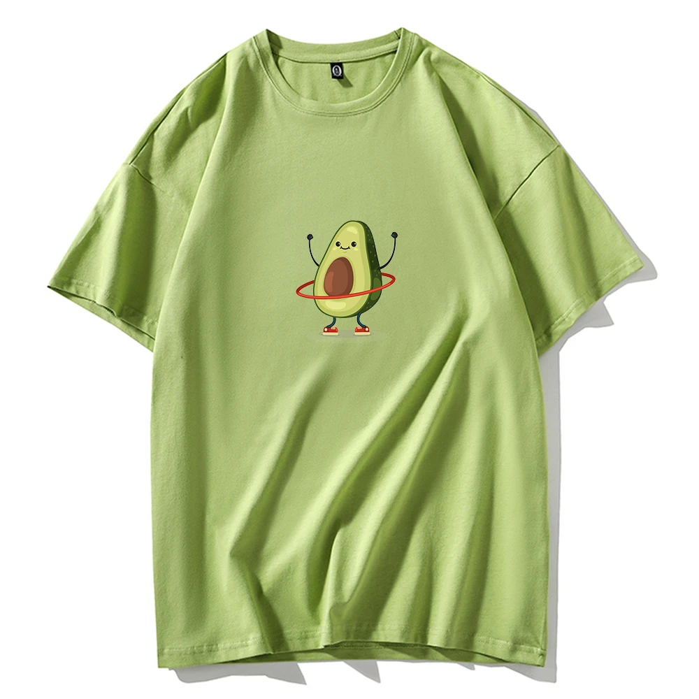 Футболка женская с принтом авокадо милая рубашка оверсайз в стиле ольччан