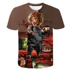 Летние футболки с 3D принтом Чаки, модные повседневные футболки унисекс с коротким рукавом для мальчиков и девочек, крутые футболки, топы