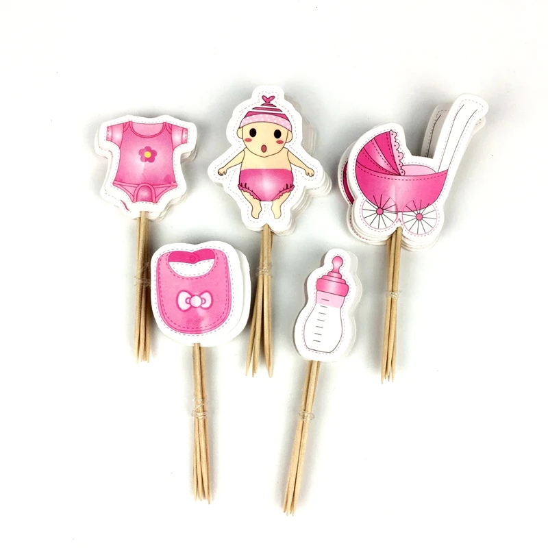 24 шт. Милая Детская Бутылочка Корзина Одежда обертка для капкейков топперы