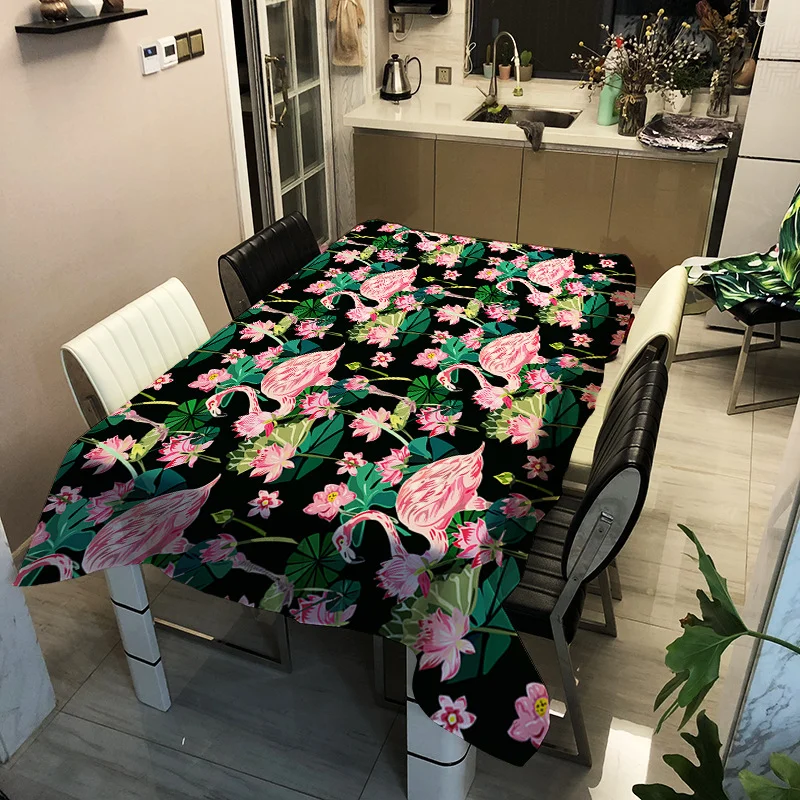 

Household black printing washable decorative household waterproof tablecloth