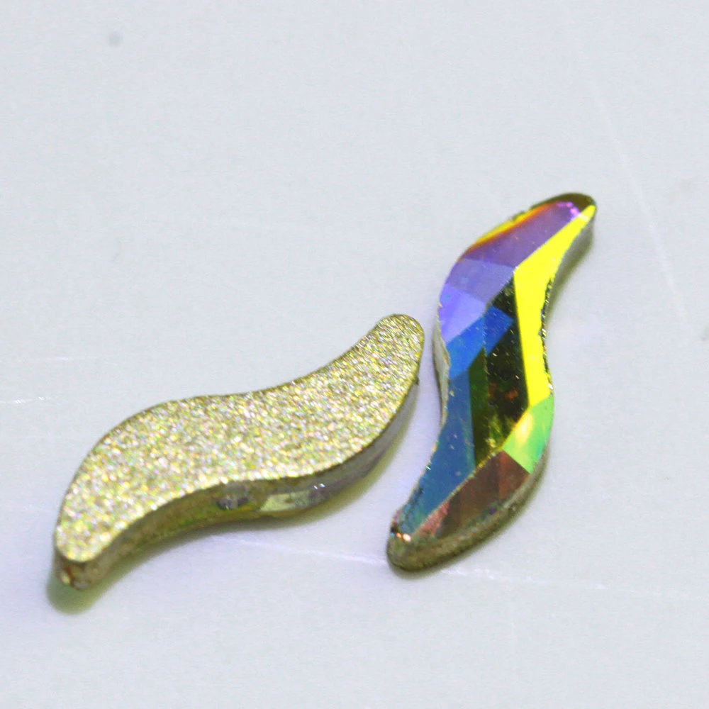 S форма не горячая фиксация Клей-на Стразы AB цвет стекло Flatback хрустальные камни