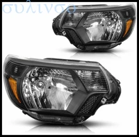 2pcs sulinso fit for 12 15 tacoma pearl black led drl projector headlights head lamps with black housing amber corner