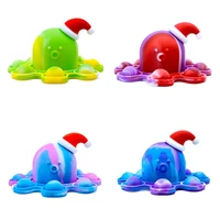keychain stress relief christmas squishy popit fidget toys octopus push bubble pops fidget sensory toy for autism %d0%bf%d0%be%d0%bf %d0%b8%d1%82