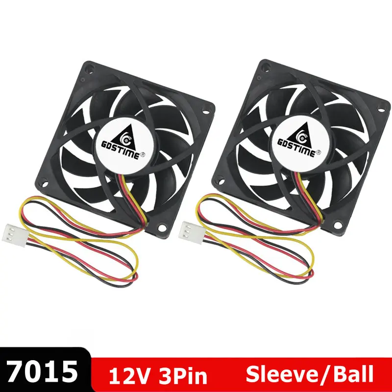 2 шт./лот Gdstime 7015 DC 12V 3 Pin тестовая скорость 70x70x15 мм 7 см 70 корпус компьютера ПК
